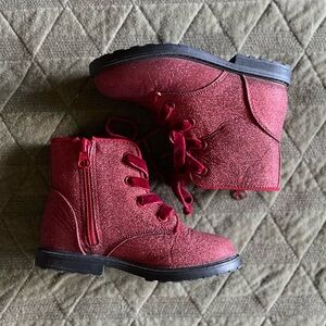 Cat & Jack Red Glitter Boots